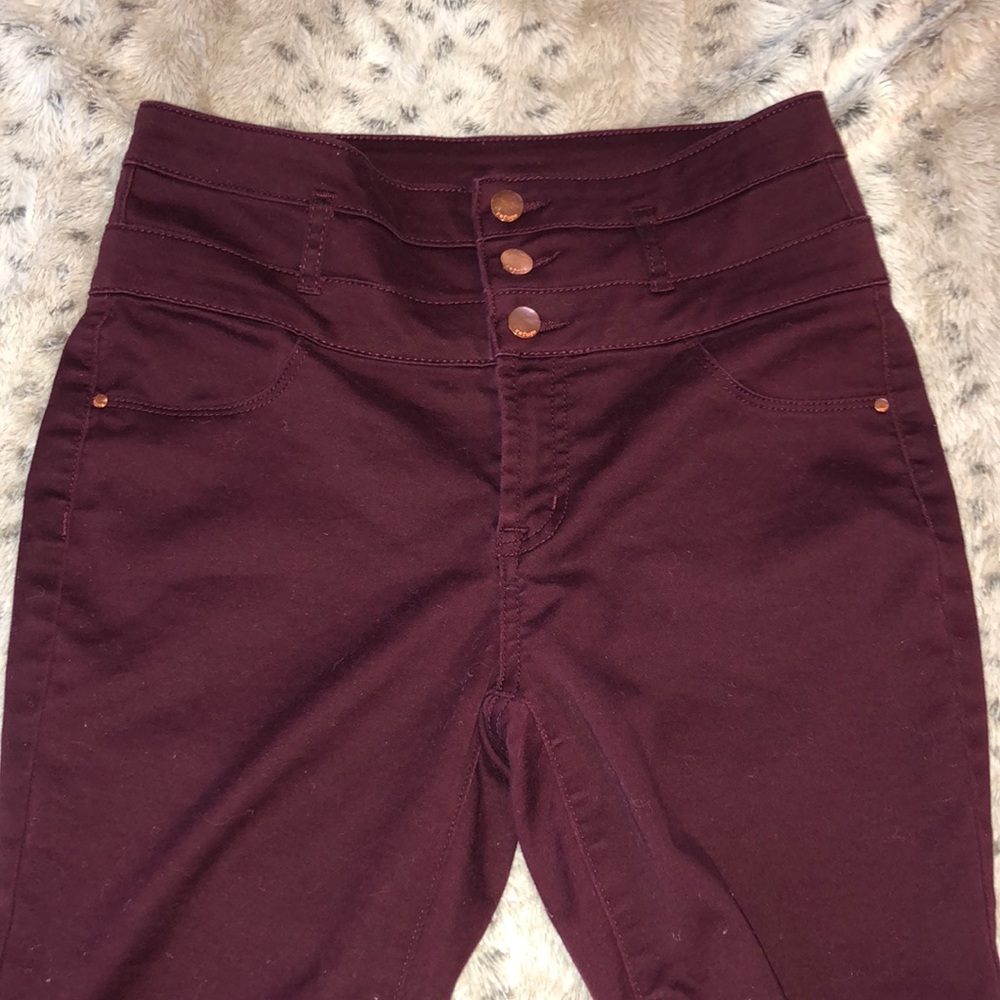 Charlotte Russe maroon/burgundy highwaisted jeans